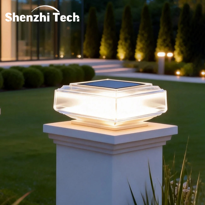 Outdoor Lighting On Fence - Lampu Tiang Tenaga Surya Transparan Modern,