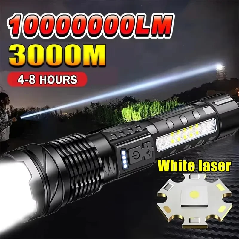 Outdoor Lighting Usb - Senter LED Kuat dengan Tampilan Baterai,