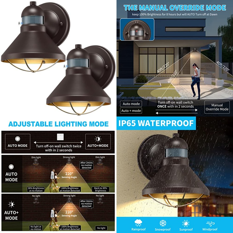 2 Paket Lampu Dinding LED Sens - Outdoor Lighting Led Fixtures ulasan dan harga