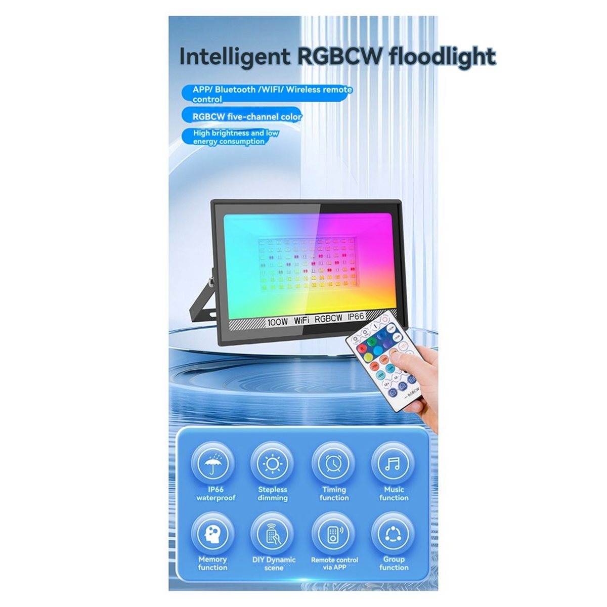 Nices 100W RGBCW Lampu Sorot L - Outdoor Lighting Uk ulasan dan harga