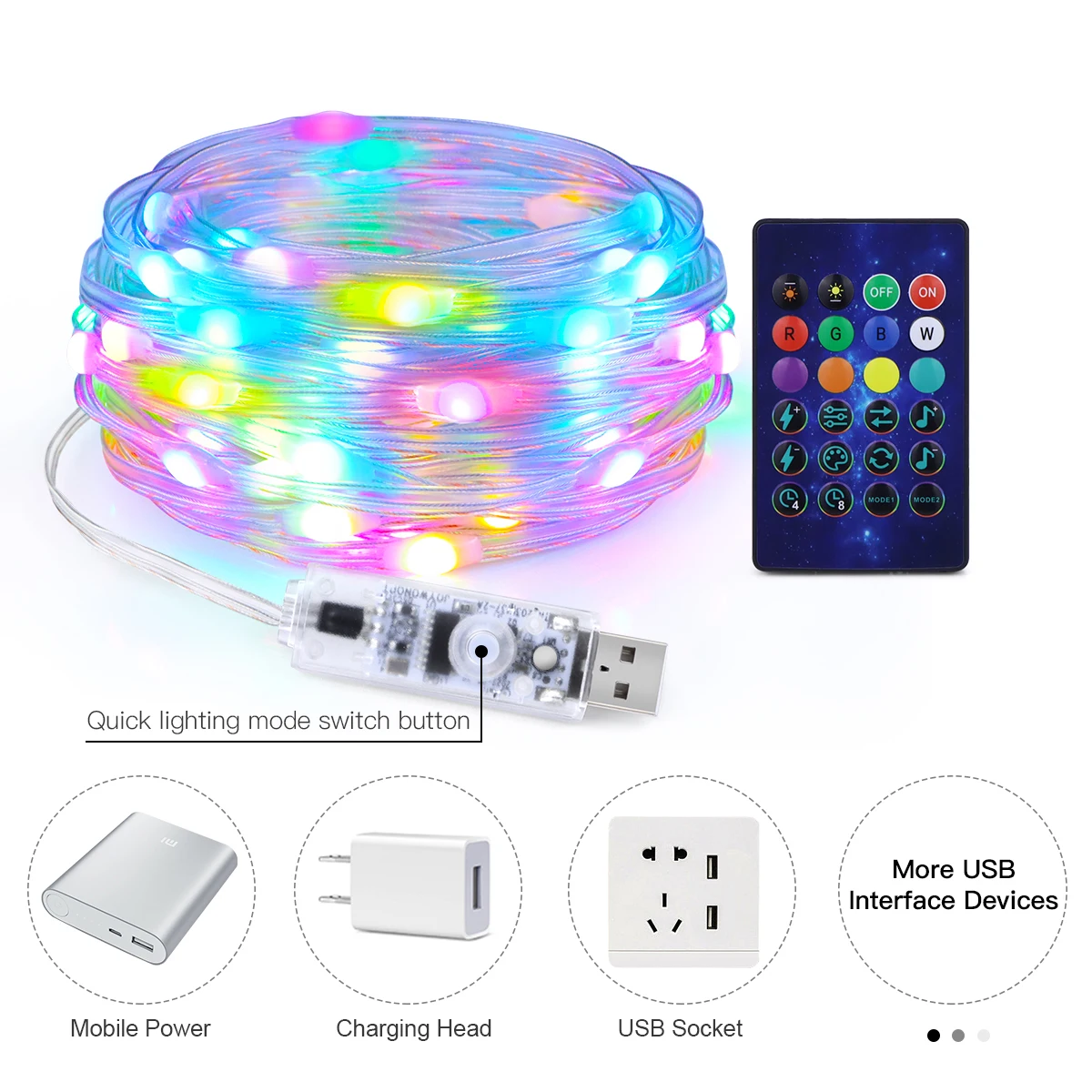 Lampu Dekorasi Tali USB 5V RGB - Outdoor Lighting On Trees ulasan dan harga