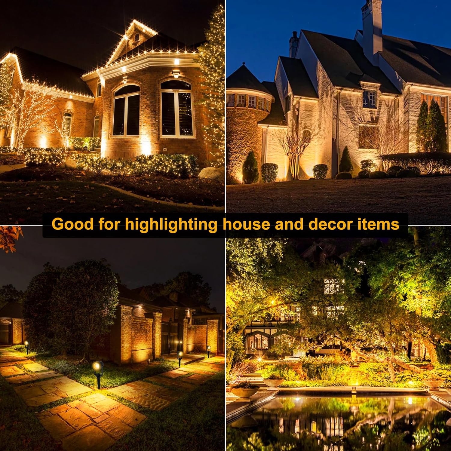 4/6/8LED 3000K Lampu Sorot Lua - Outdoor Lighting On Trees ulasan dan harga