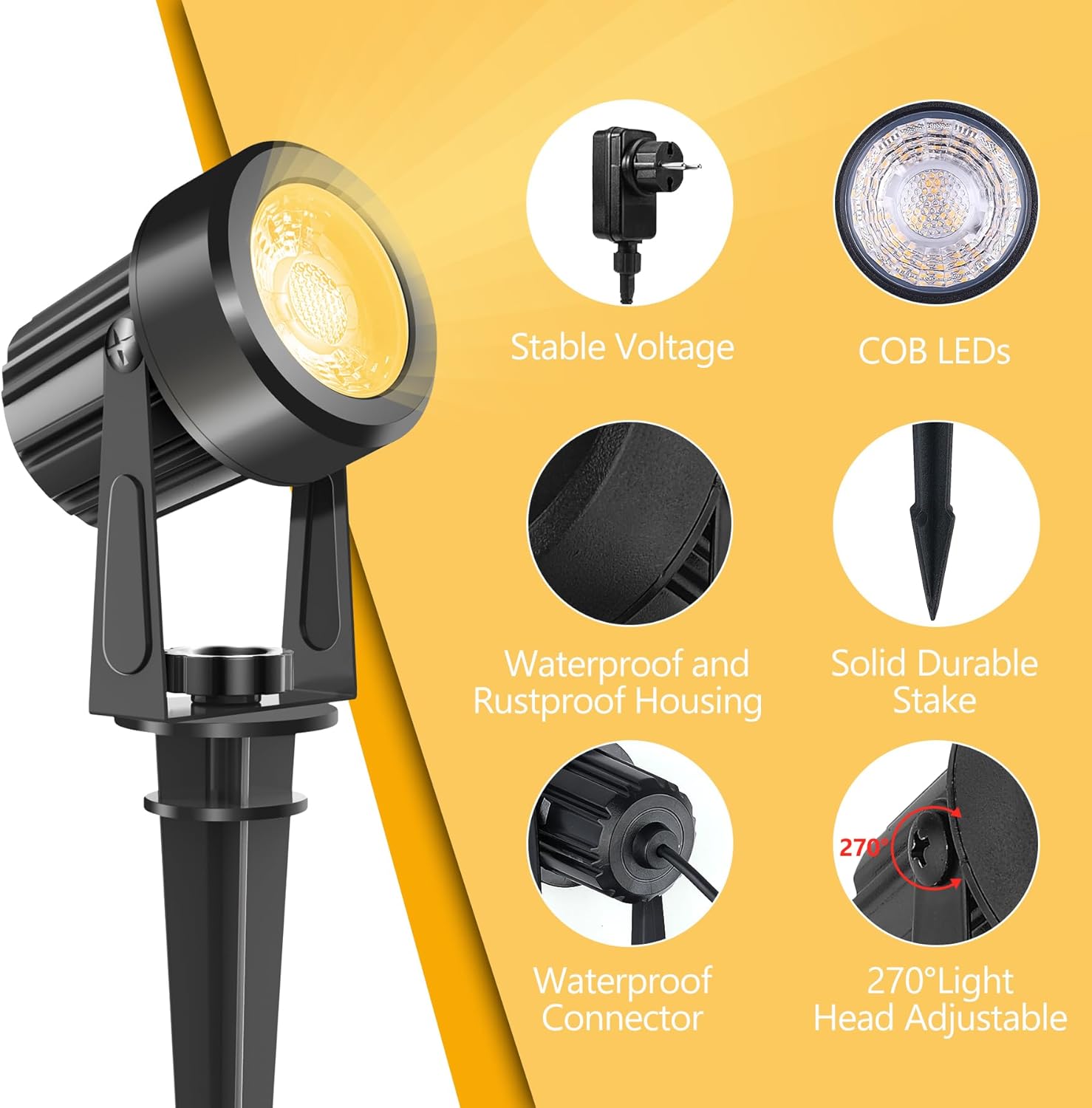 4/6/8LED 3000K Lampu Sorot Lua - Outdoor Lighting On Trees ulasan dan harga